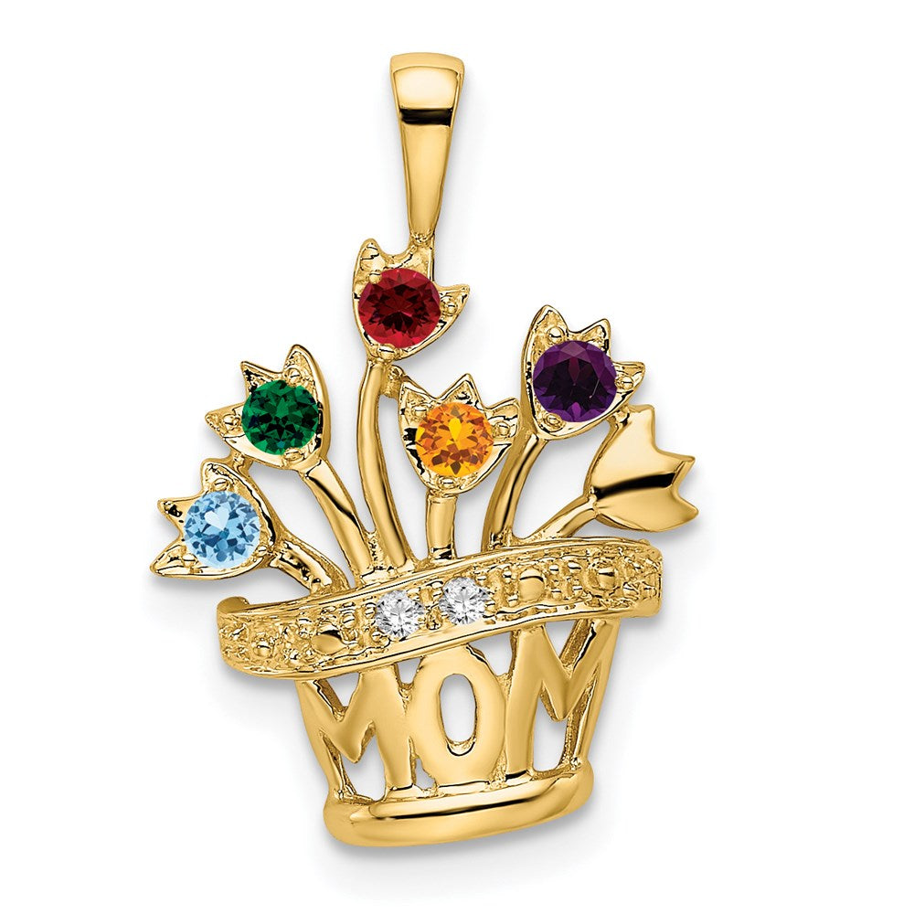 14k Genuine VS Diamond Mother's Pendant