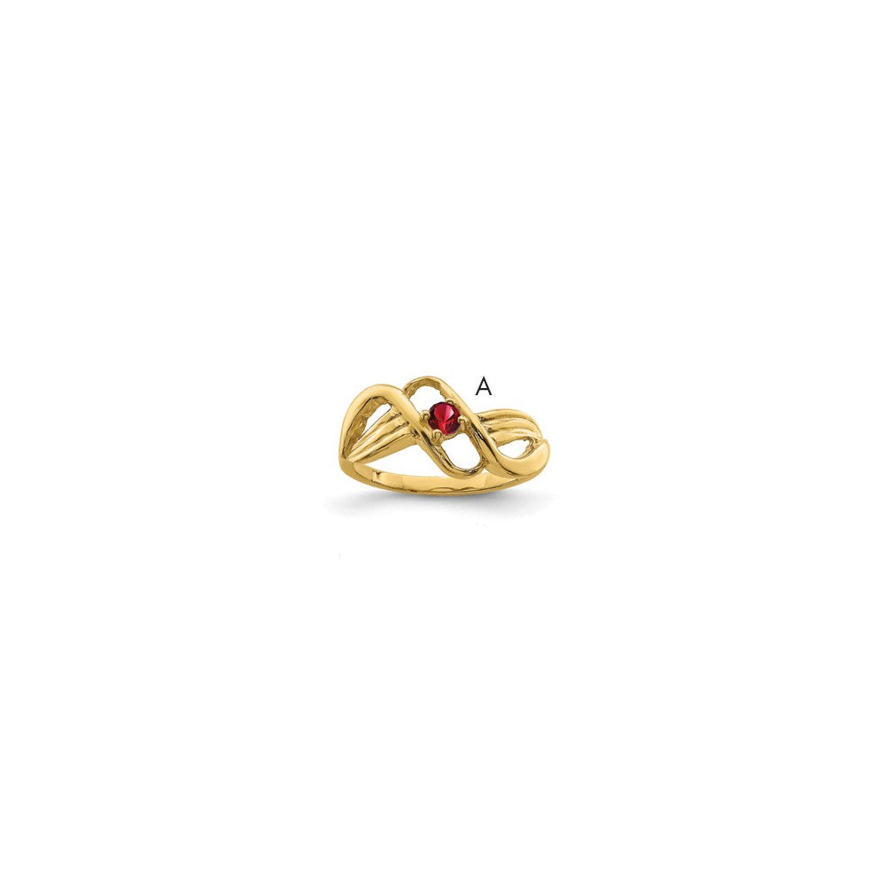 14k Synthetic 1 stone Family Jewelry Ring