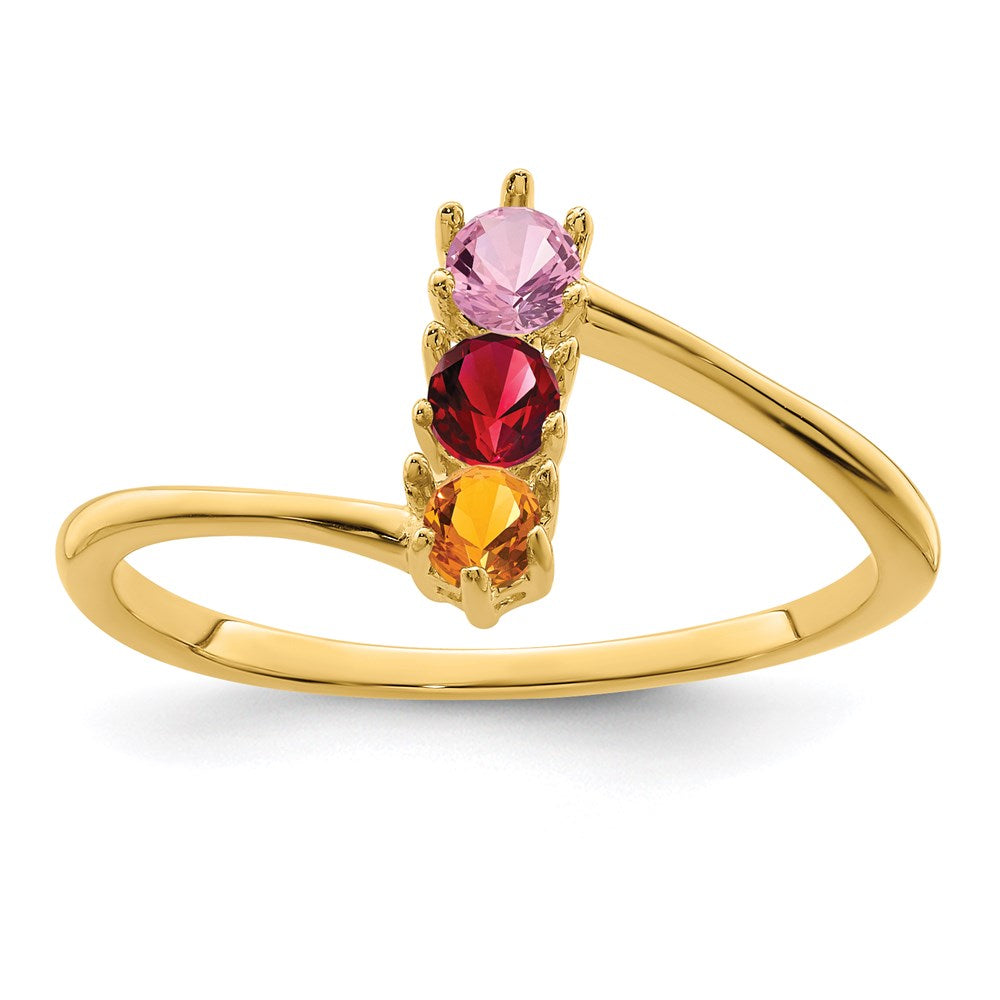 14k Genuine 3 Stone Mother's Ring