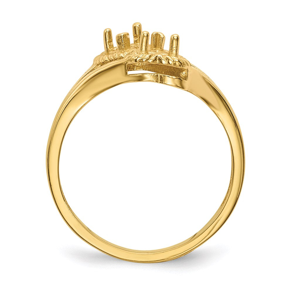 14k Personalized 2-Name Synthetic 2 Stone Couple's Ring