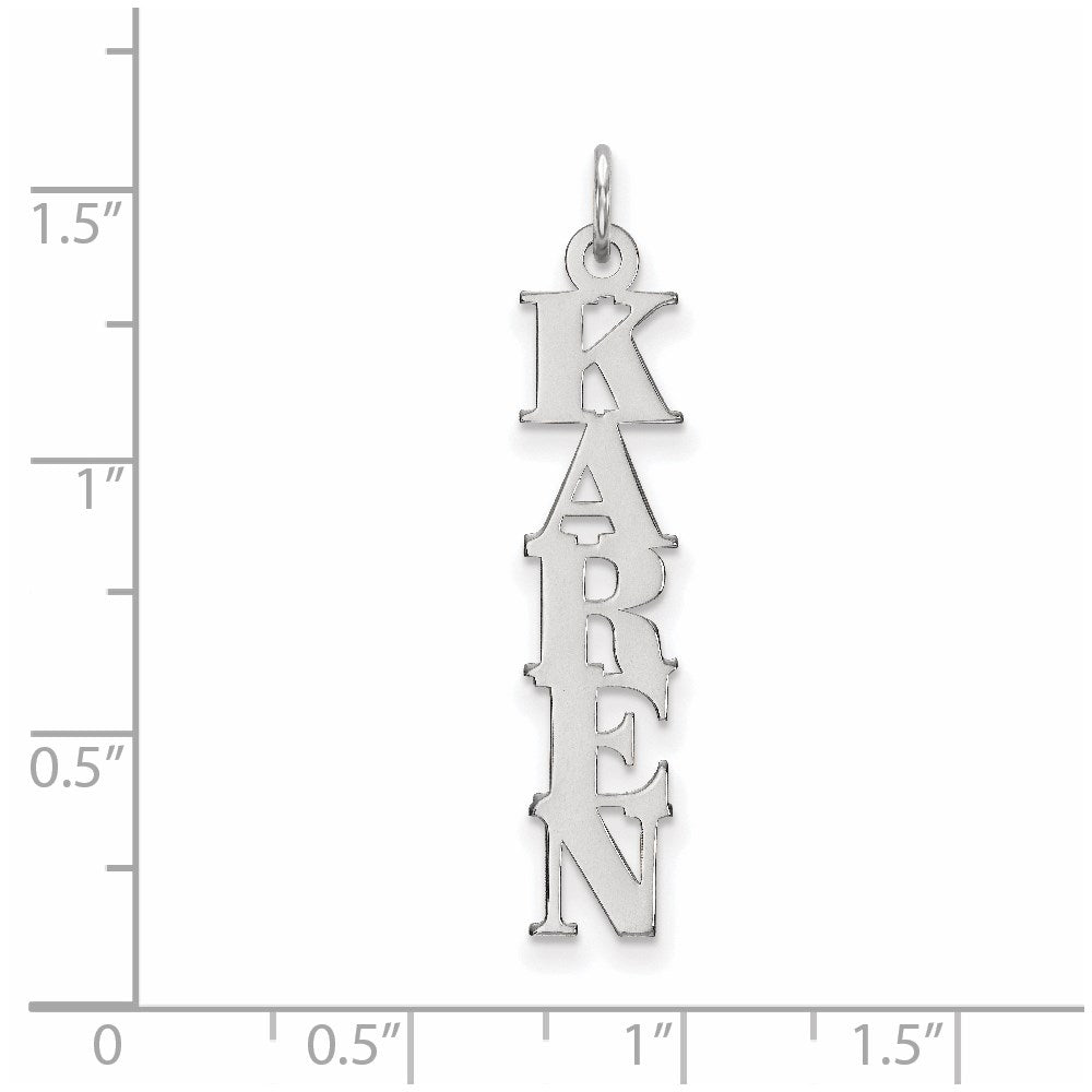 Sterling Silver/Rhodium-plated Name Plate Charm