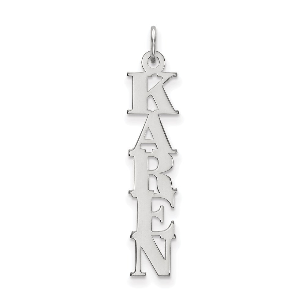 Sterling Silver/Rhodium-plated Name Plate Charm