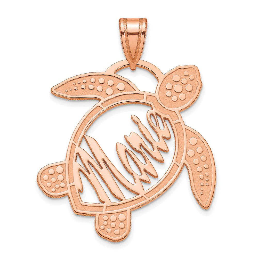 Sterling Silver Rose Gold PlatedSea Turtle with Name