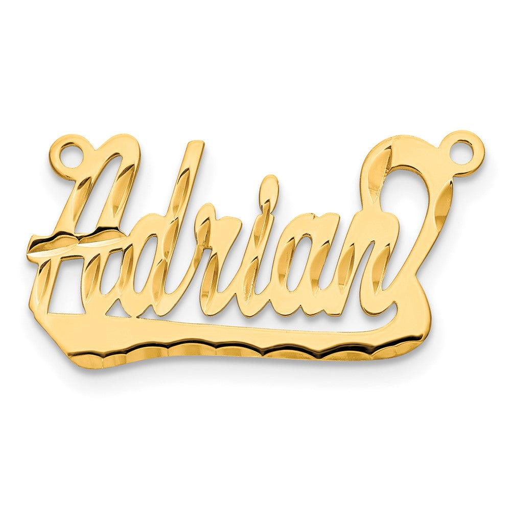 14k Yellow Gold Diamond-cut Underlined Name Plate