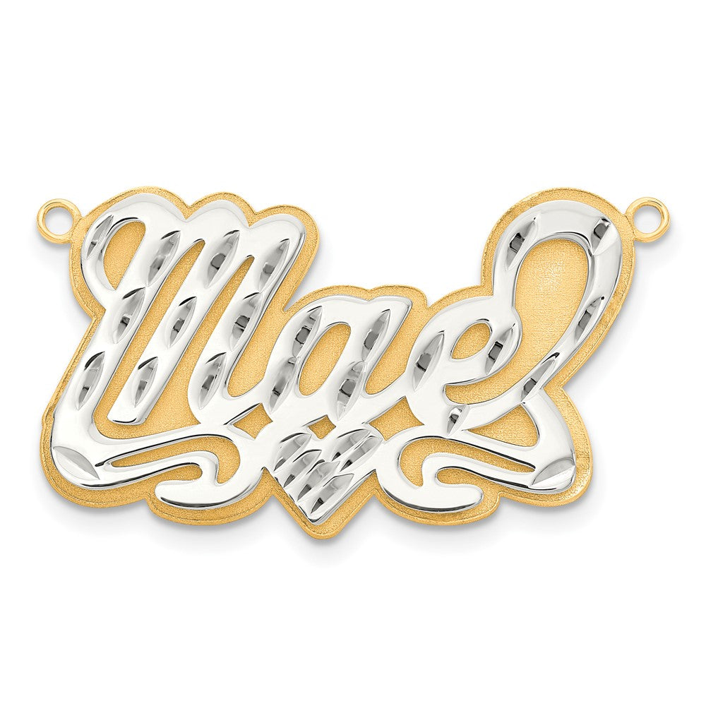 14k 3D Two-tone Diamond-cut Name Plate