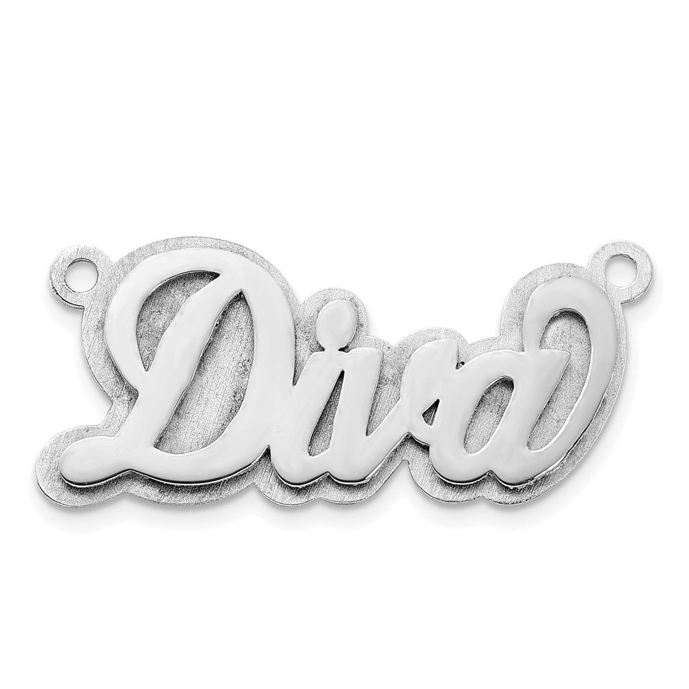 14k White Gold Polished 3D Name Plate