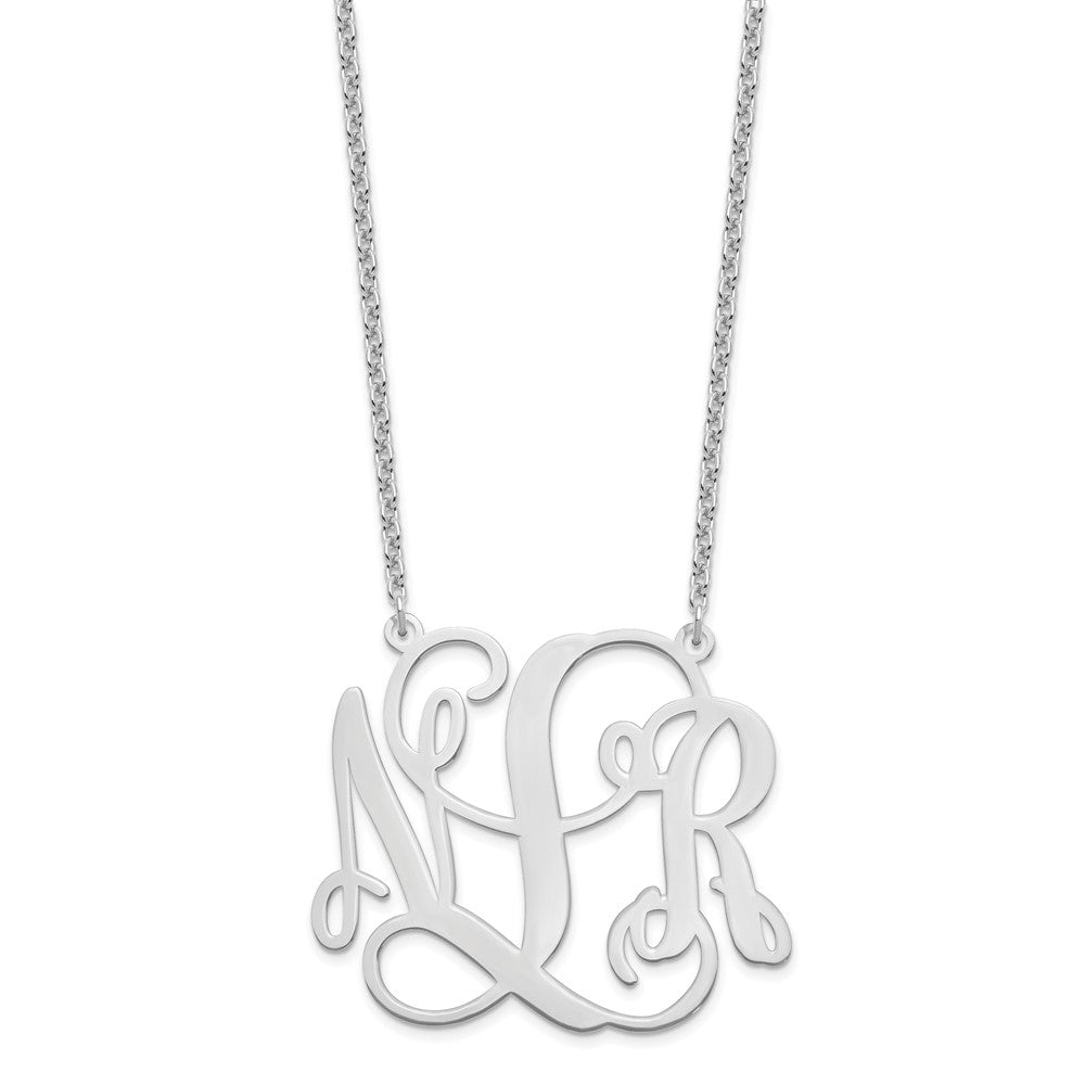 Sterling Silver/Rhodium-plated Monogram Necklace