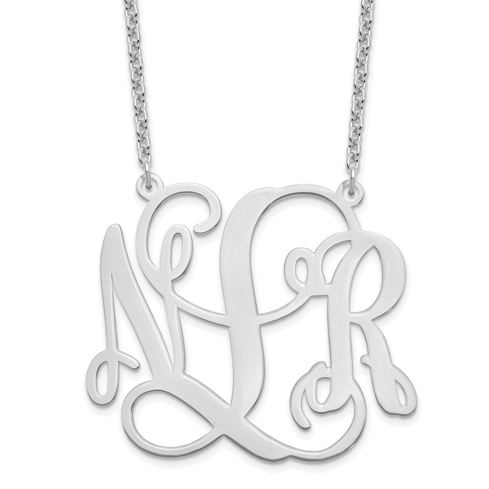 Sterling Silver/Rhodium-plated Monogram Necklace