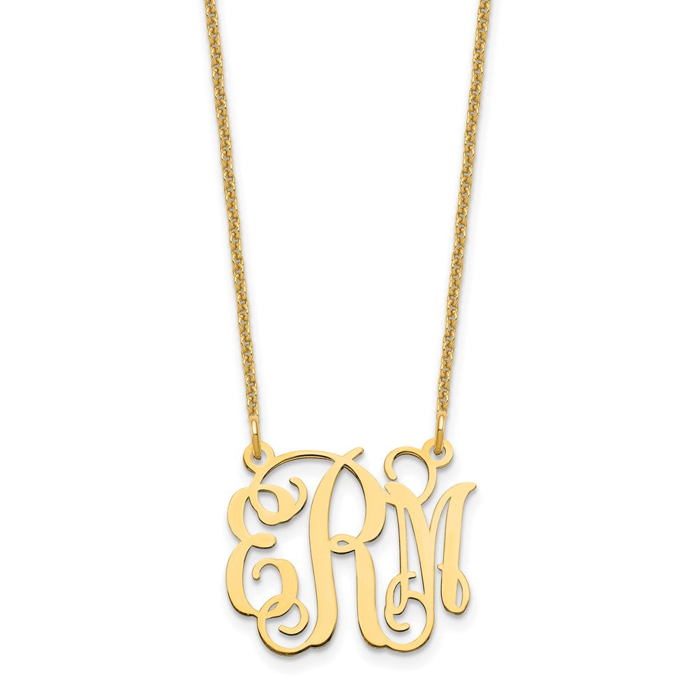 14k Yellow Gold Small Monogram Necklace