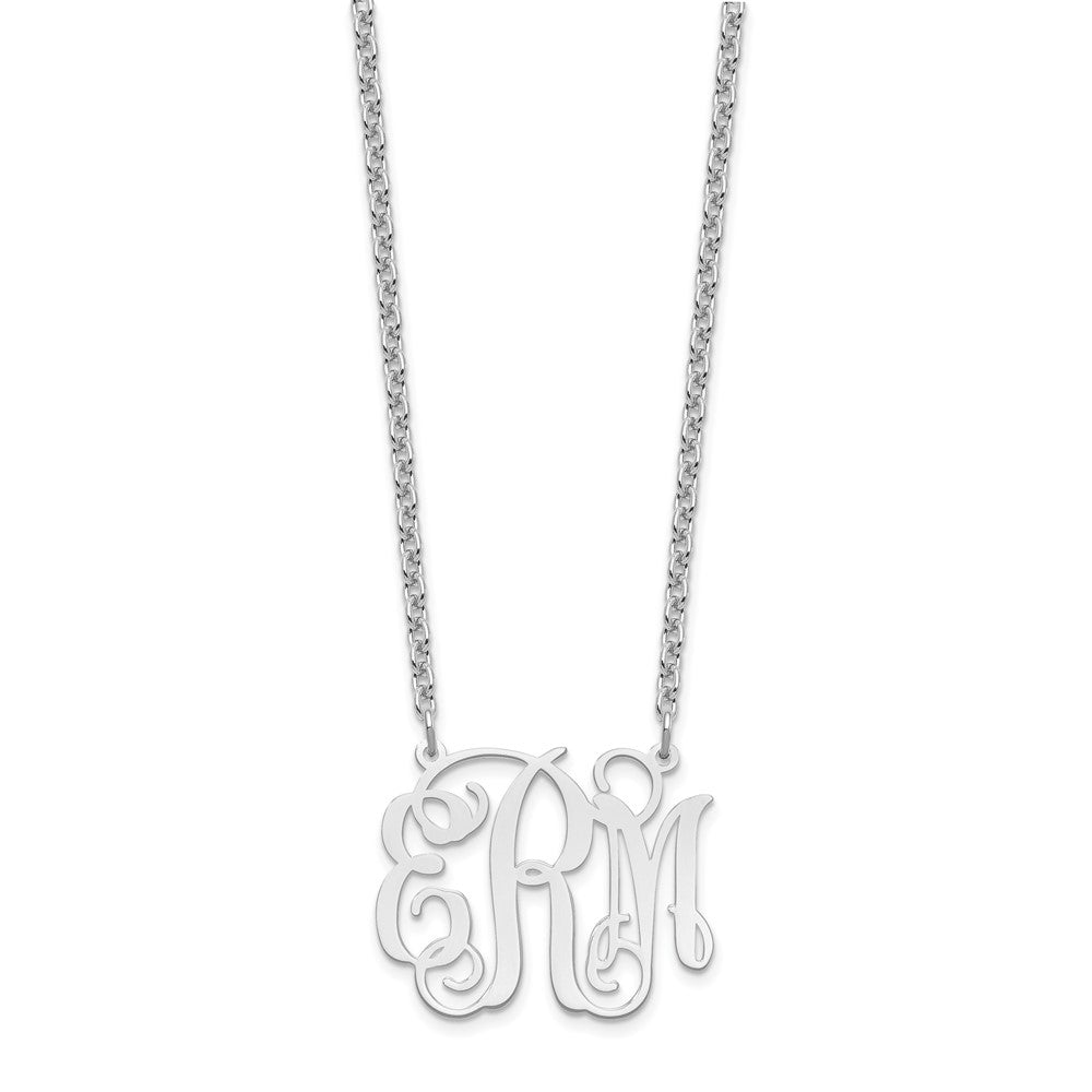 Sterling Silver/Rhodium-plated Medium Monogram Necklace