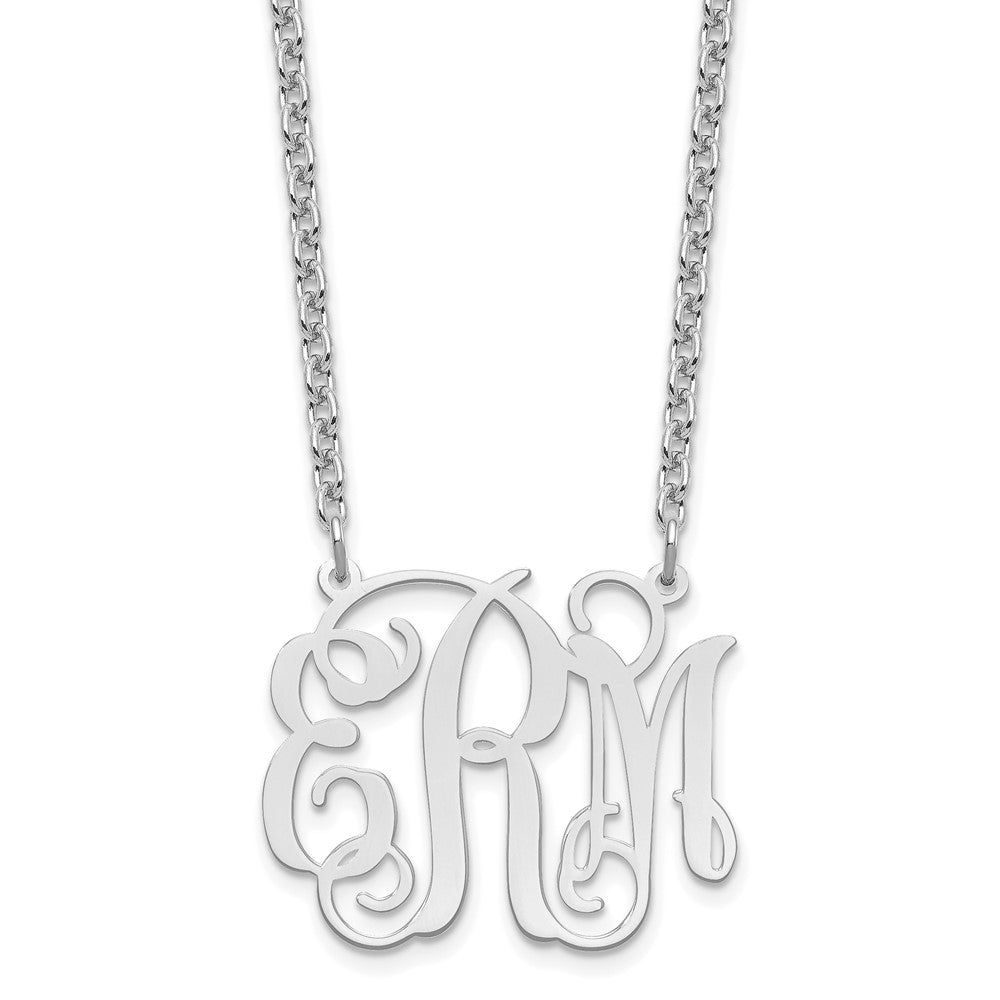 Sterling Silver/Rhodium-plated Medium Monogram Necklace