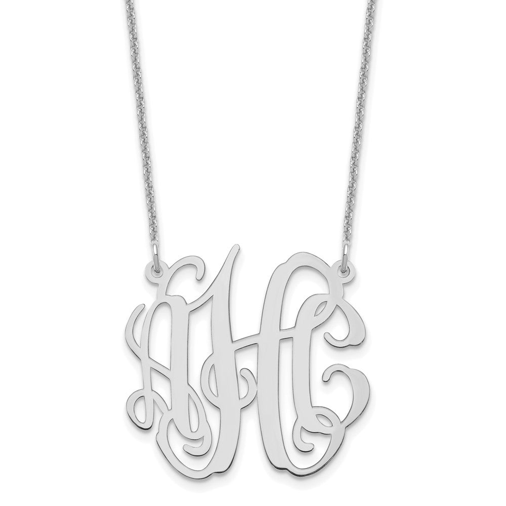 10k White Gold Small Monogram Necklace