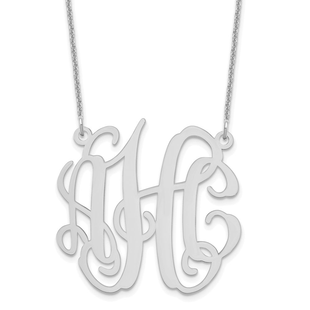 10k White Gold Medium Monogram Necklace