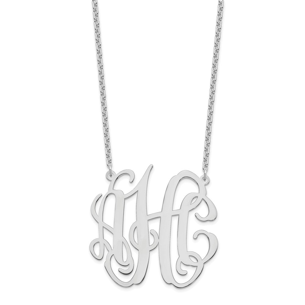 Sterling Silver/Rhodium-plated Large Monogram Necklace