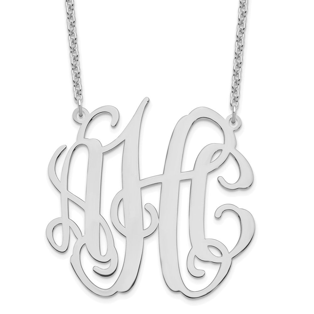 Sterling Silver/Rhodium-plated Large Monogram Necklace