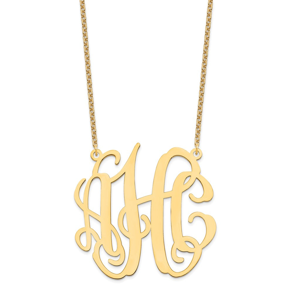 Sterling Silver/Gold-plated Large Monogram Necklace