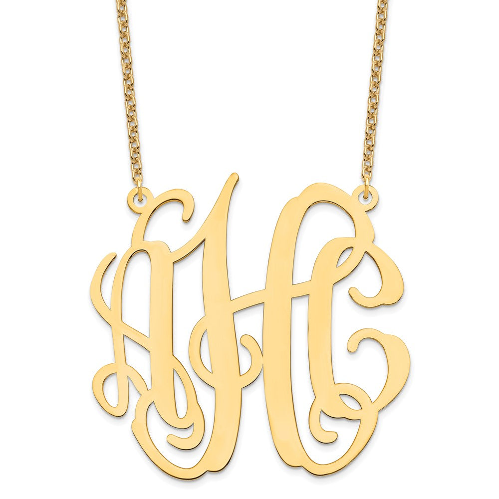 Sterling Silver/Gold-plated Large Monogram Necklace