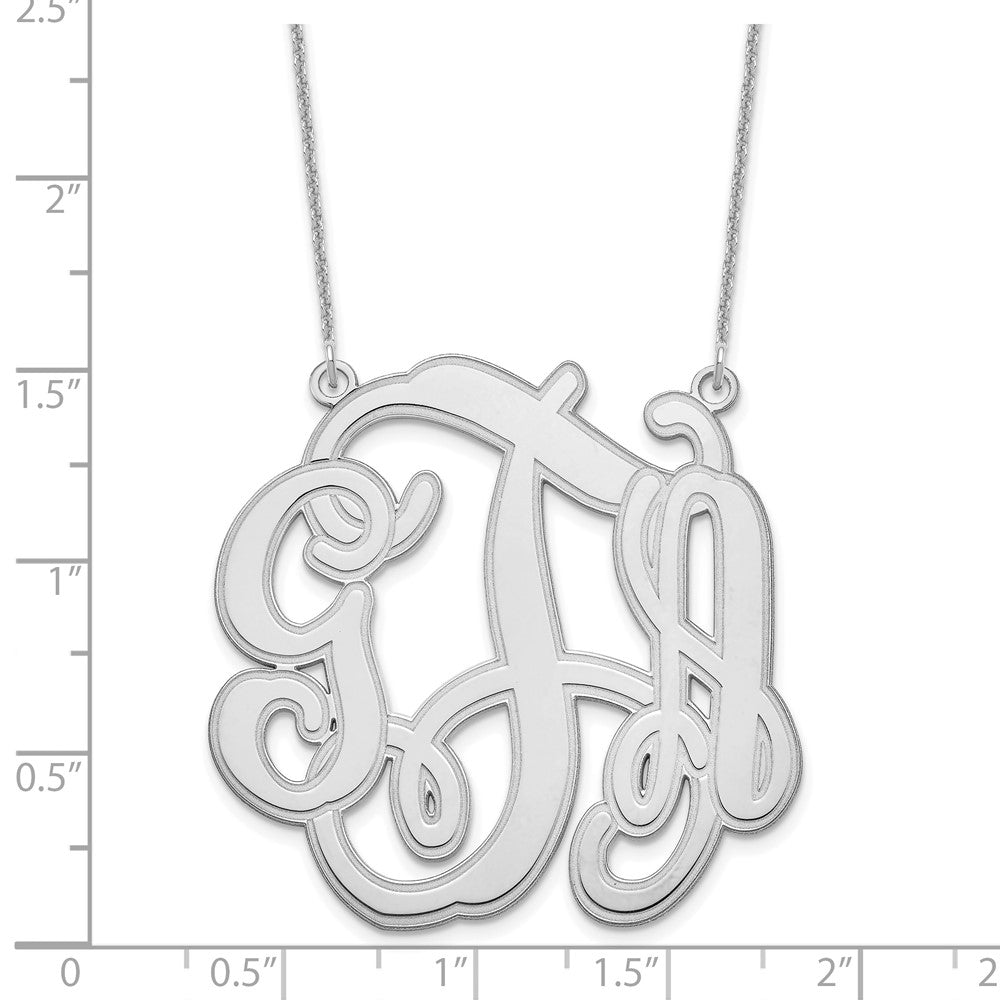 10KW Circular Etched Monogram Necklace