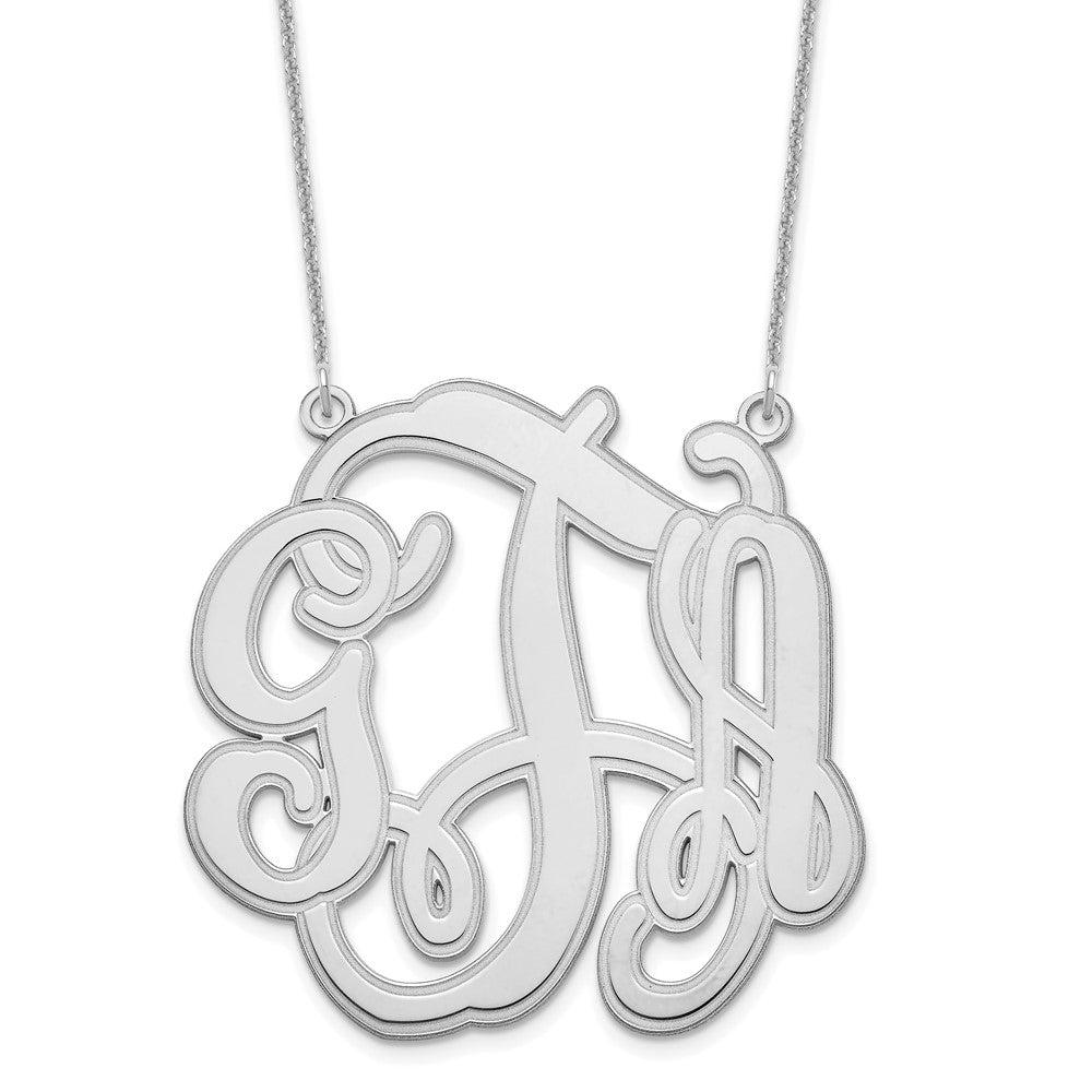 14KW Circular Etched Monogram Necklace