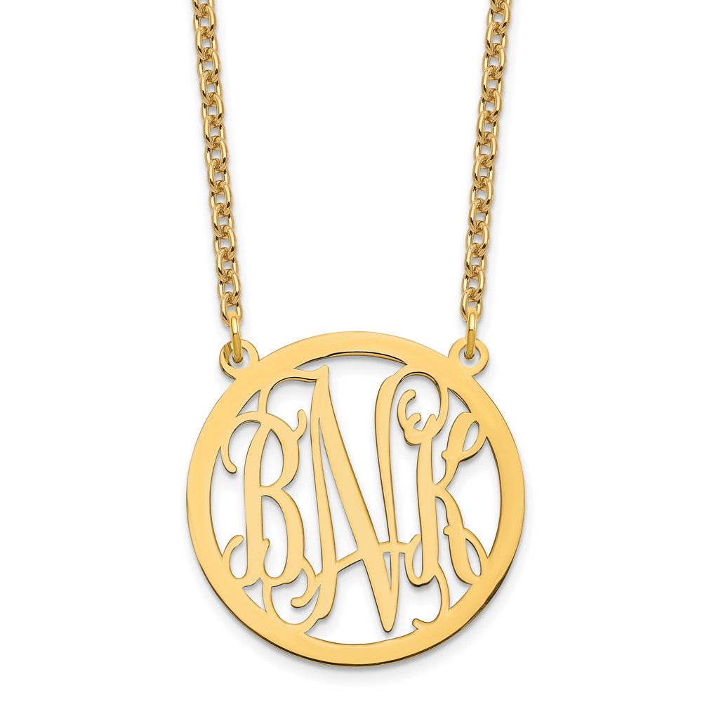 Sterling Silver/Gold-plated Round Monogram Necklace