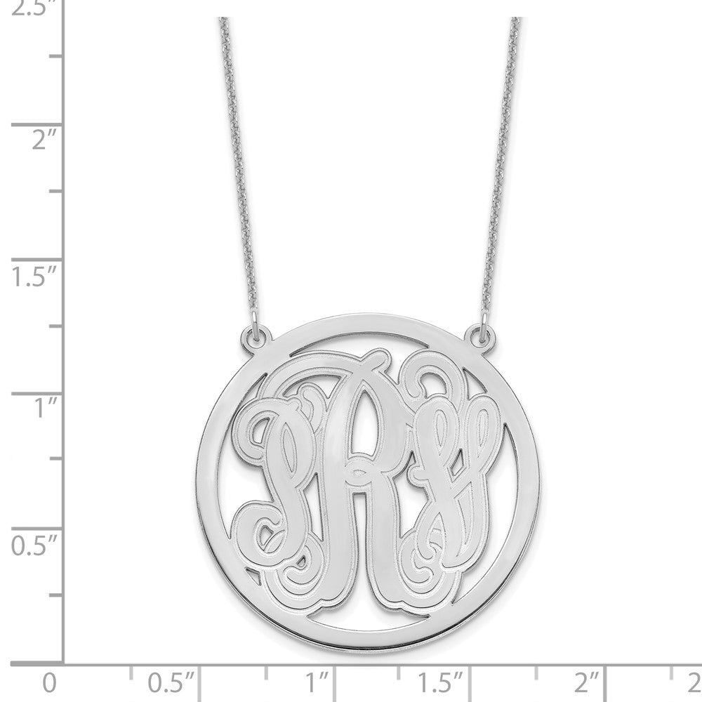 10KW Large Etched Monogram Circle Necklace