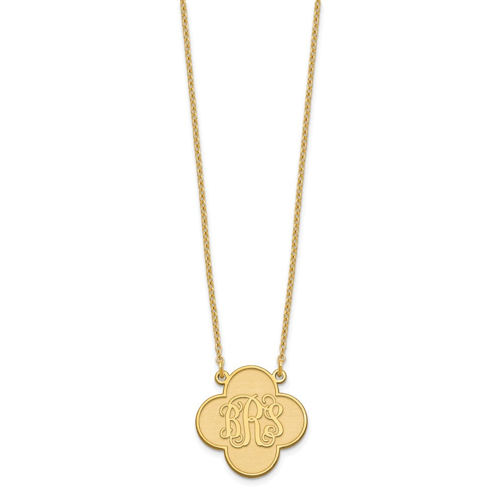 Sterling Silver/Gold-plated Clover Monogram Necklace