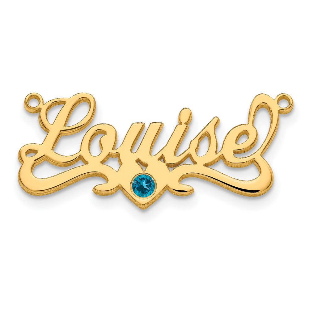 SS/Gold-plated with Gold-plated Bezel Birthstone Heart Name Plate