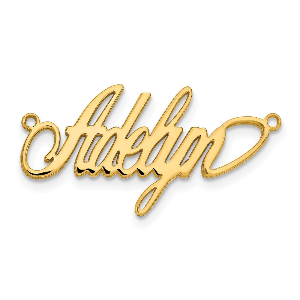 14k Yellow Gold Polished Surrey Font Name plate