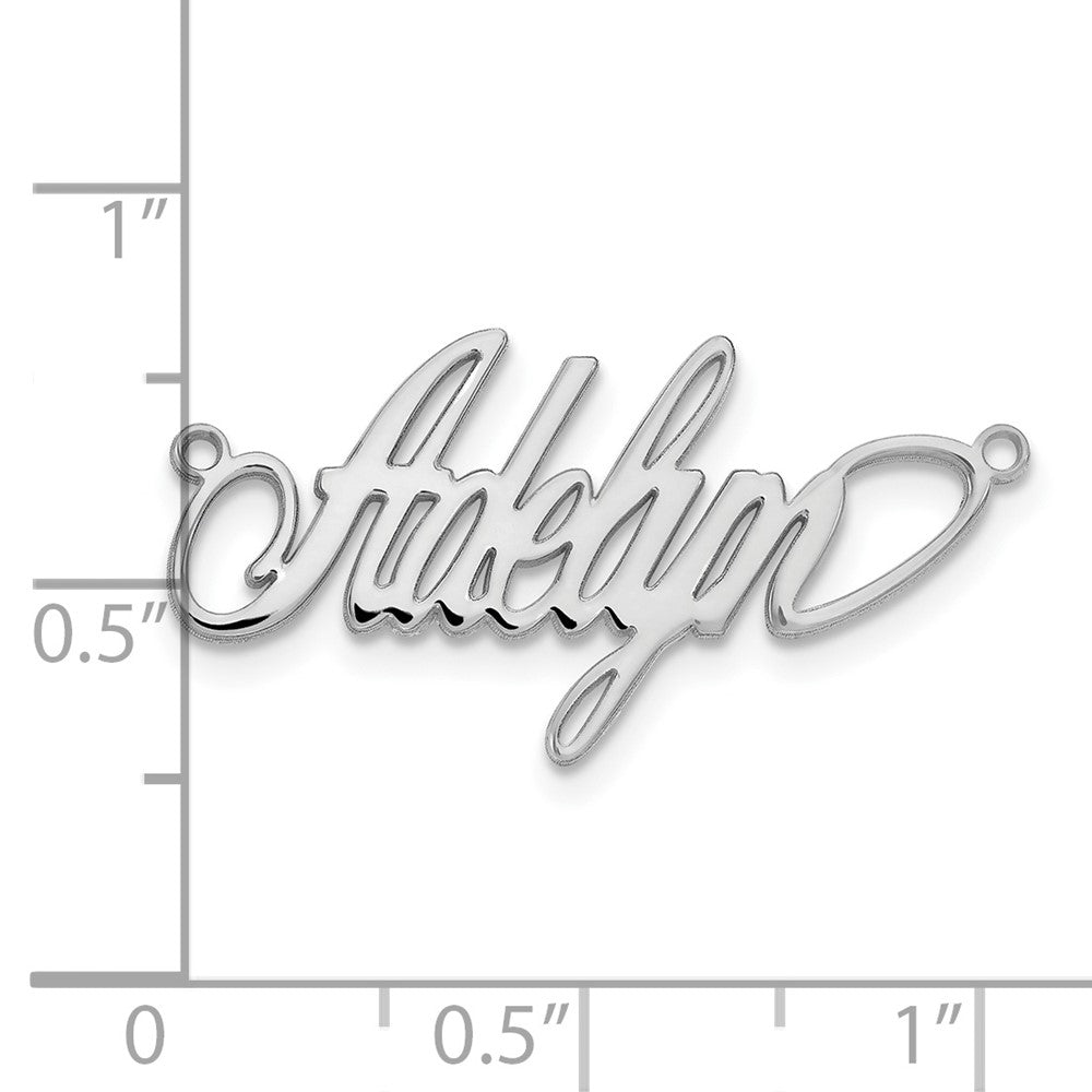 10k White Gold Polished Surrey Font Name Plate