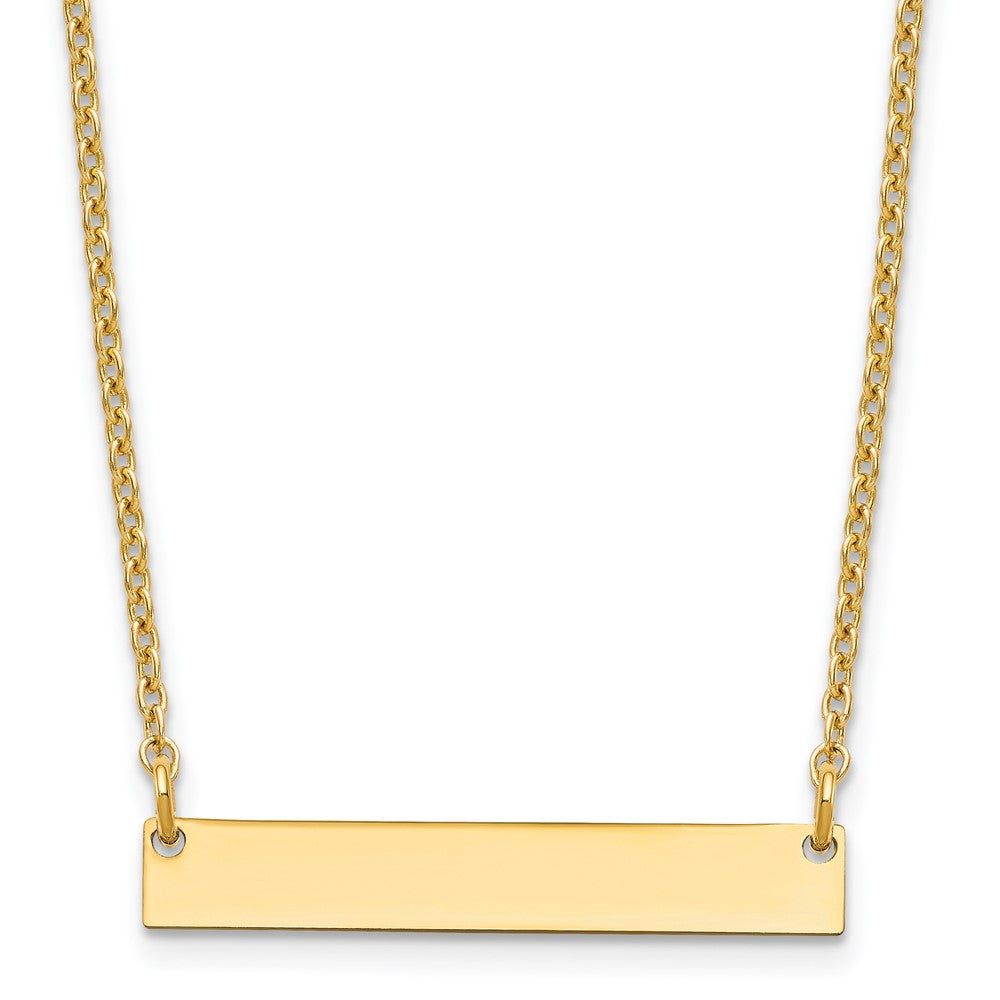 Sterling Silver/Gold-plated Small Blank Bar Necklace