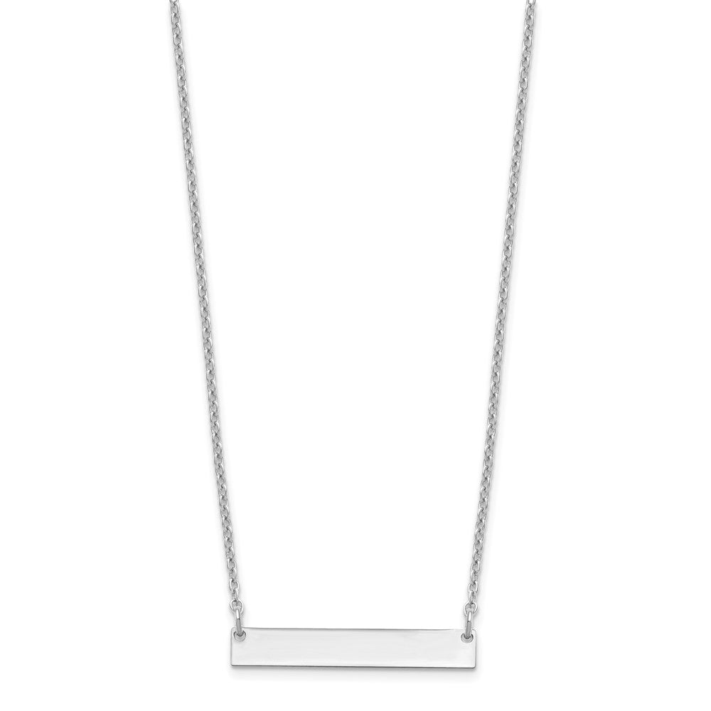 Sterling Silver/Rhodium-plated Small Blank Bar Necklace