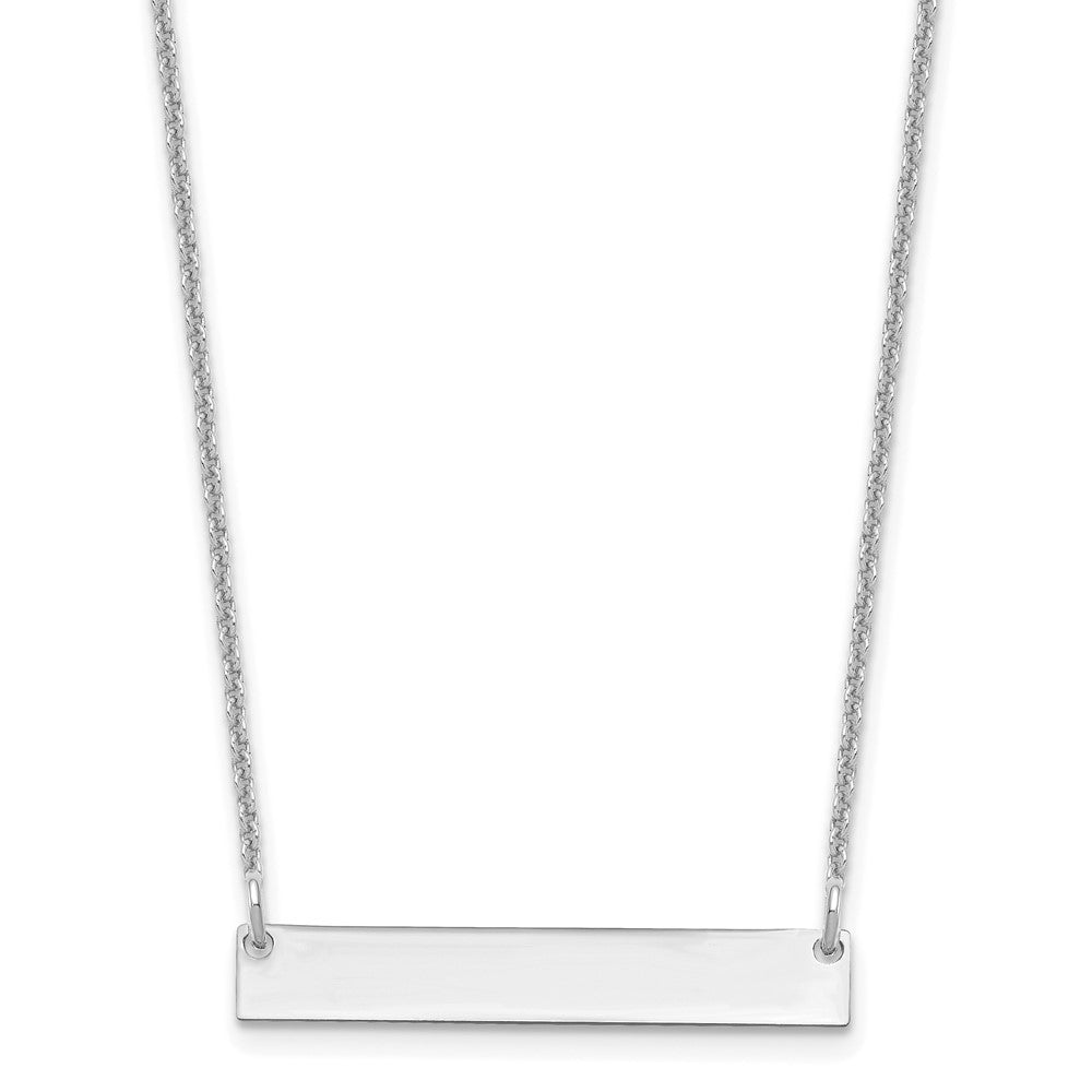 10k White Gold Small Blank Bar Necklace