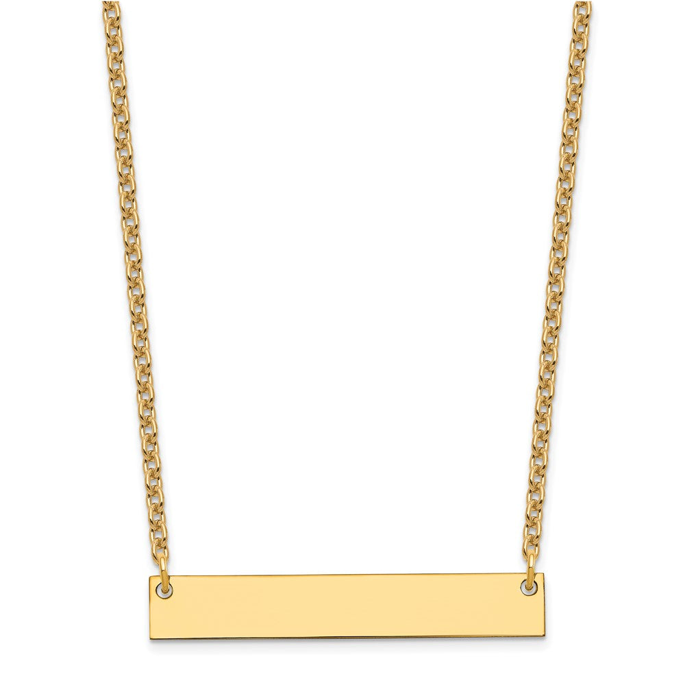 Sterling Silver/Gold-plated Medium Blank Bar Necklace