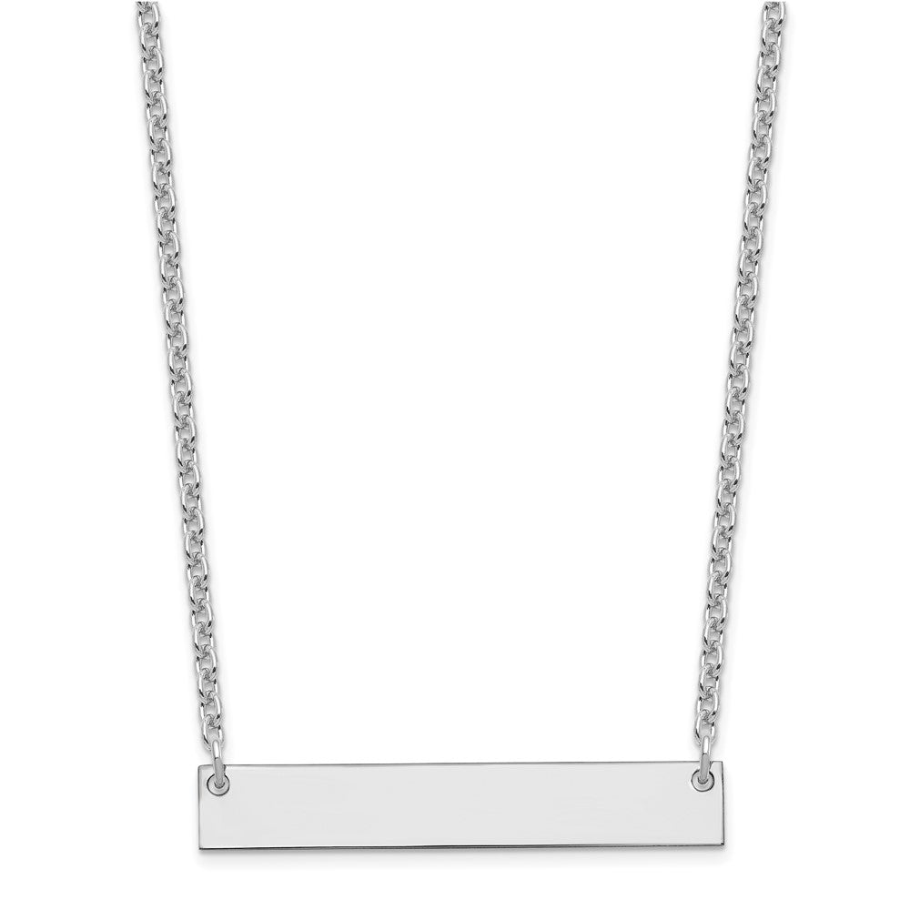 Sterling Silver/Rhodium-plated Medium Blank Bar Necklace