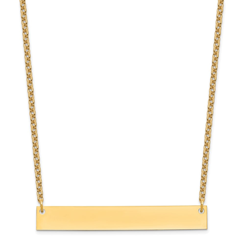 Sterling Silver/Gold-plated Large Blank Bar Necklace