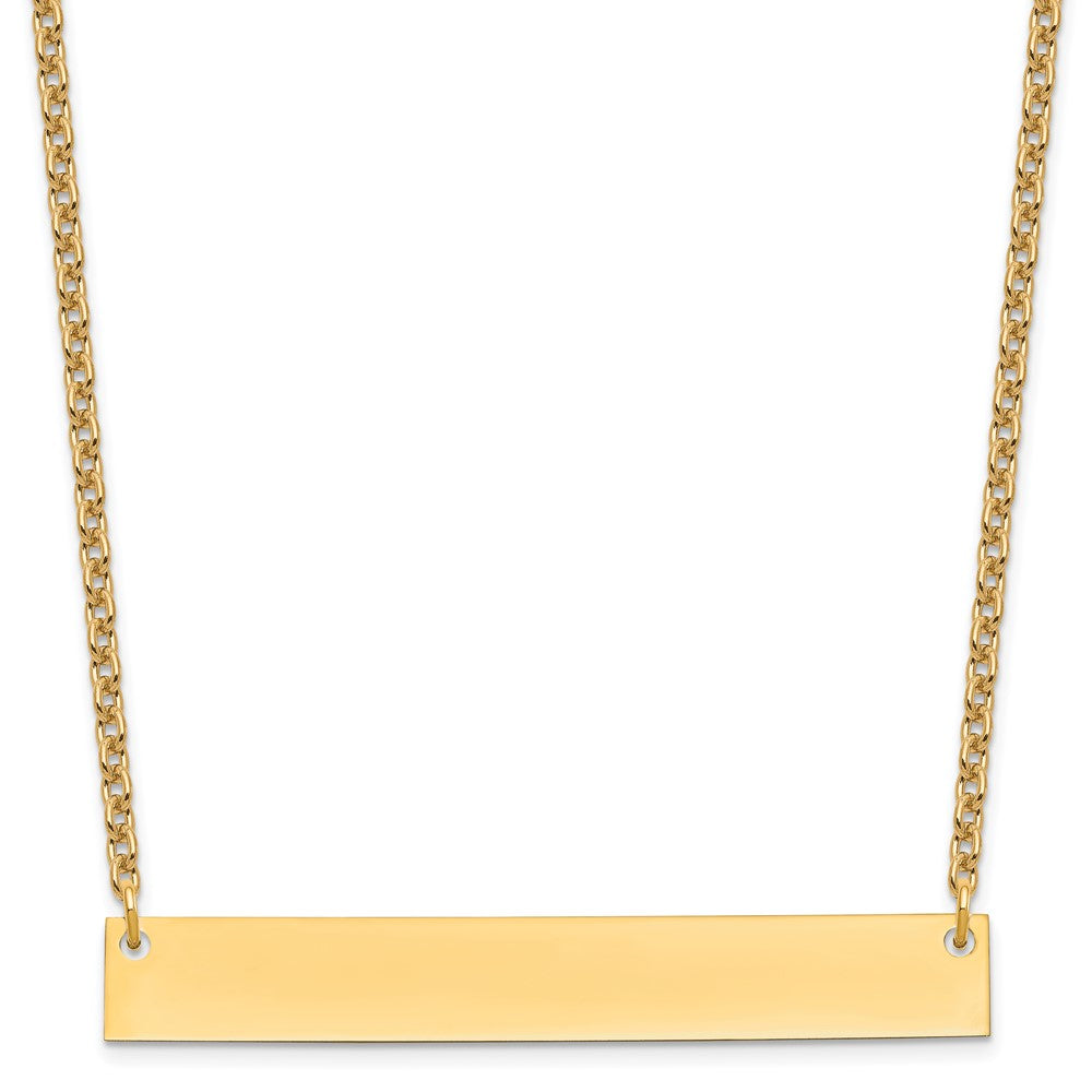 Sterling Silver/Gold-plated Large Blank Bar Necklace