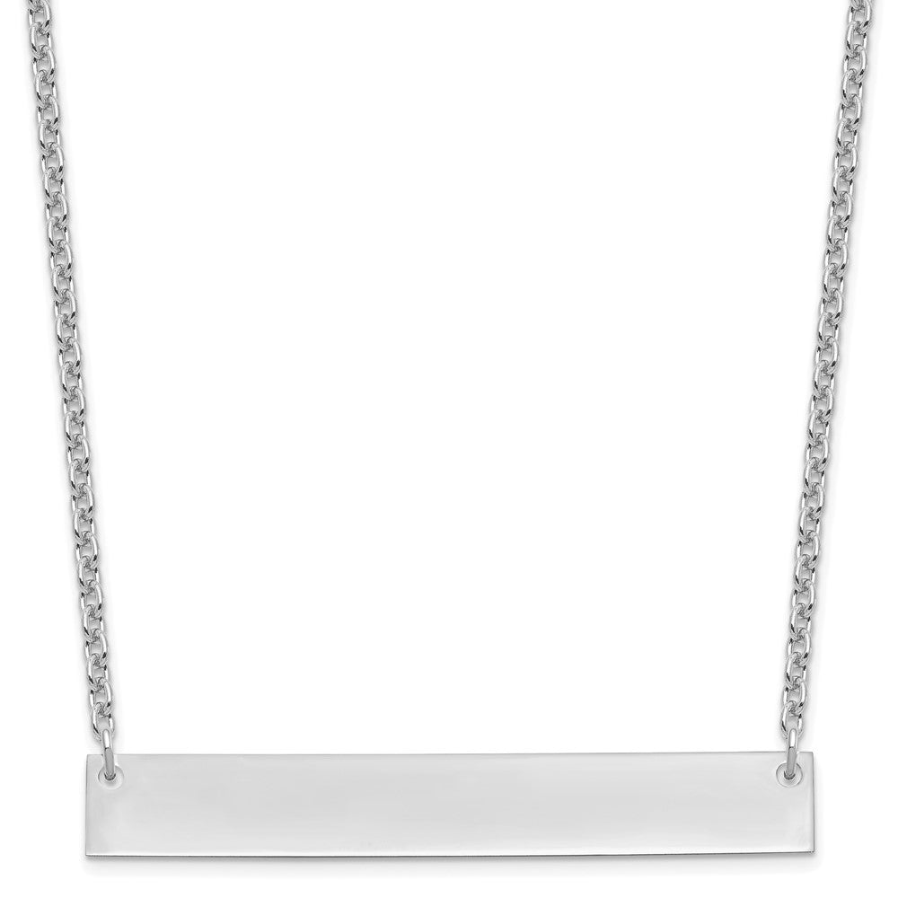 Sterling Silver/Rhodium-plated Large Blank Bar Necklace