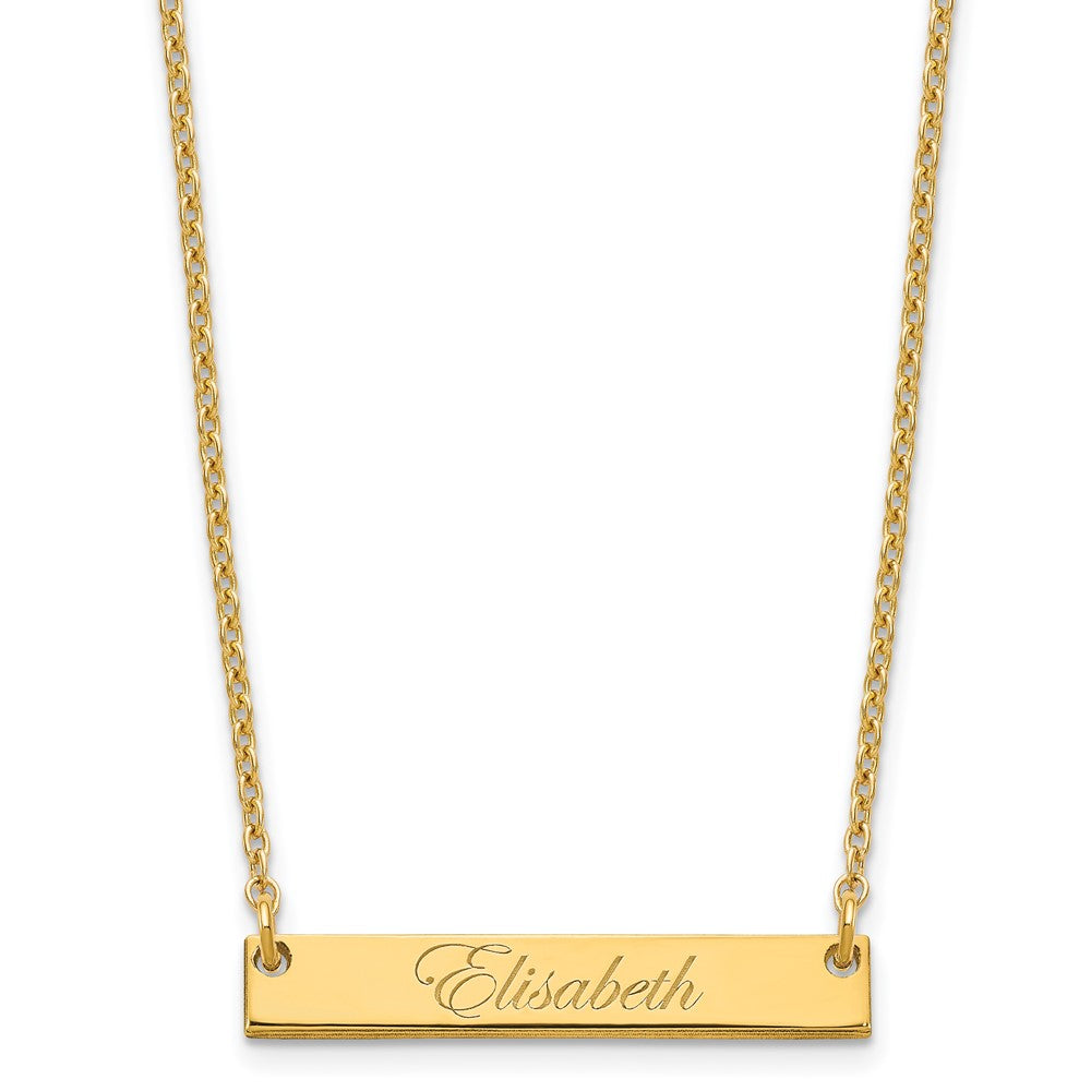 Sterling Silver/Gold-plated Small EDWARDIAN SCRIPT Bar Necklace