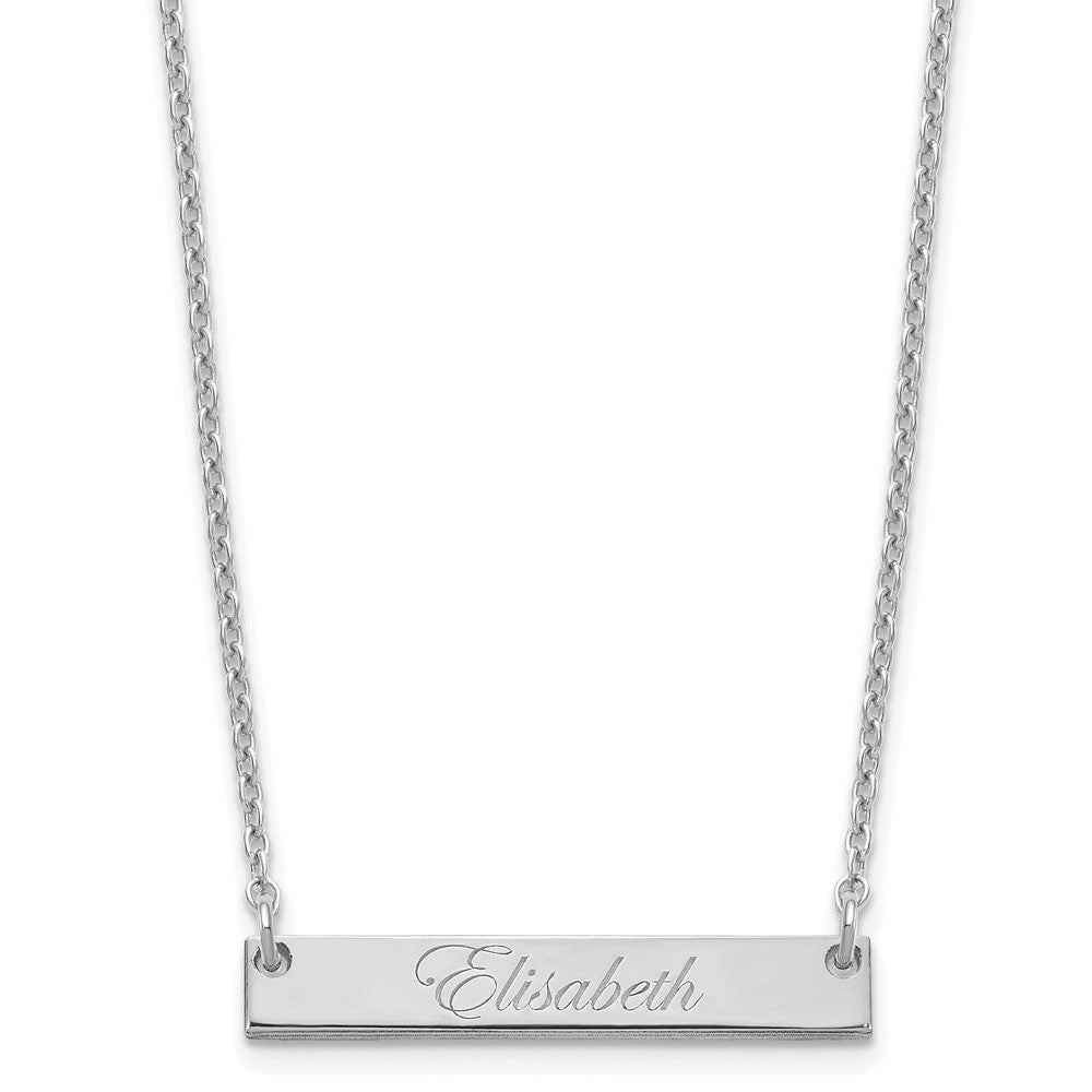 SS/Rhodium-plated Small EDWARDIAN SCRIPT Bar Necklace