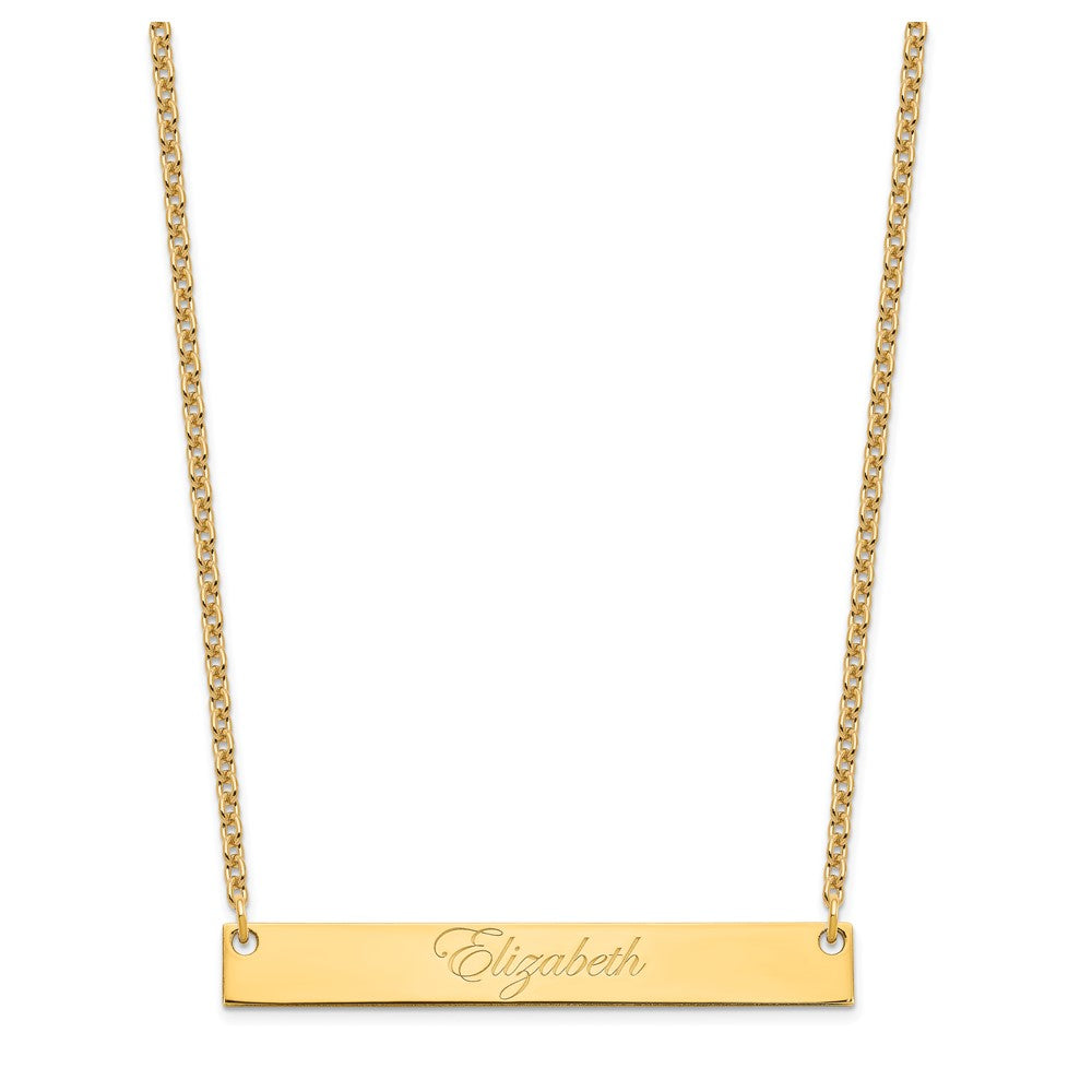 Sterling Silver/Gold-plated Large EDWARDIAN SCRIPT Bar Necklace