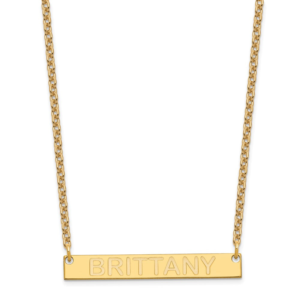 SS/Gold-plated Medium Capitalized ARIAL ROUNDED Bar Necklace