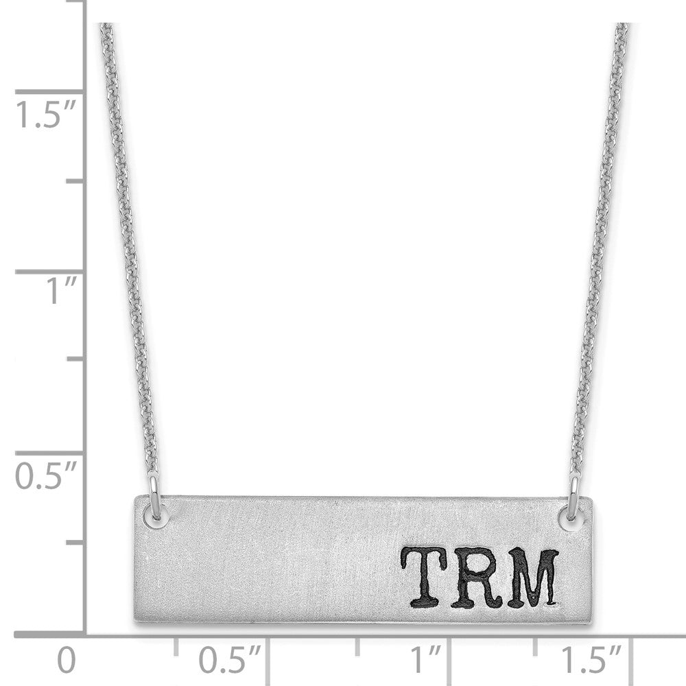 10KW Brushed Enameled Initial Monogram Bar Necklace