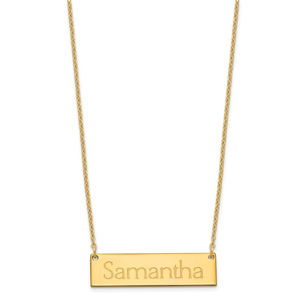 Sterling Silver/Gold-plated Small Name Bar Necklace