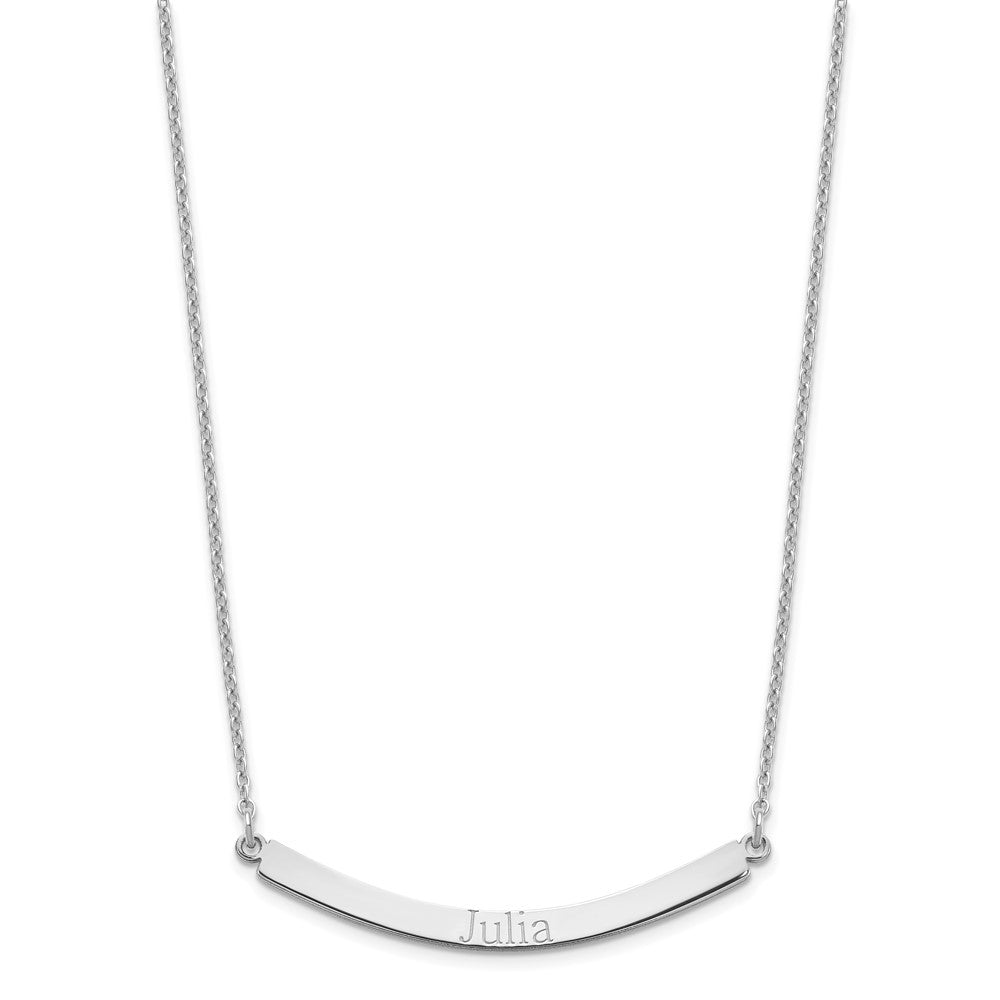 Sterling Silver/Rose-plated Curved Bar Necklace