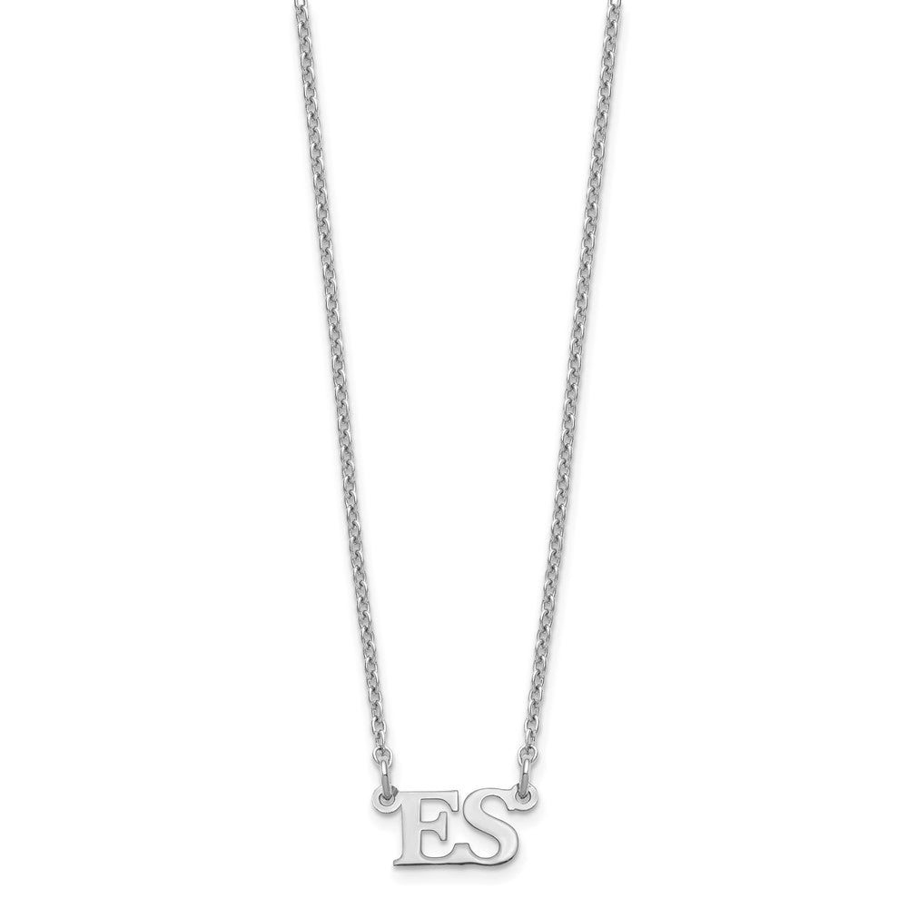 Sterling Silver/Rhodium-plated Small Initials Necklace