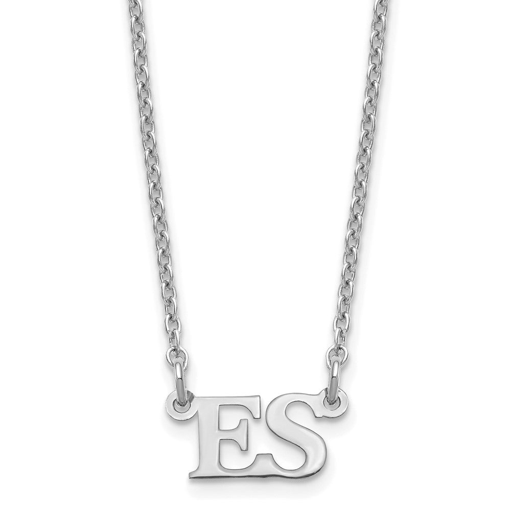 Sterling Silver/Rhodium-plated Small Initials Necklace