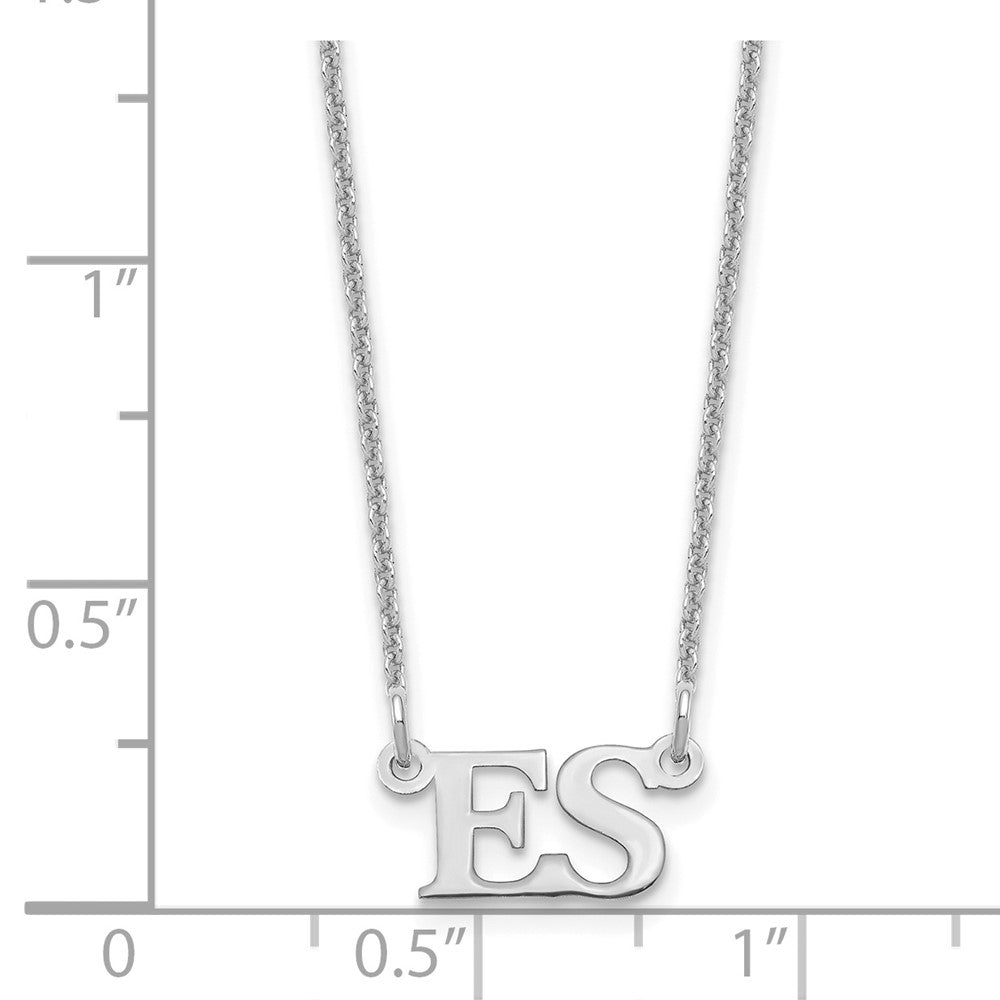 10k White Gold Small Initials Necklace