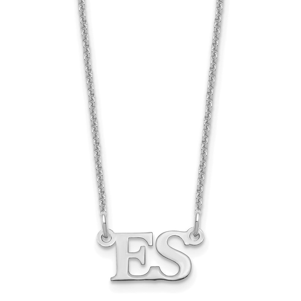 14k White Gold Small Initials Necklace