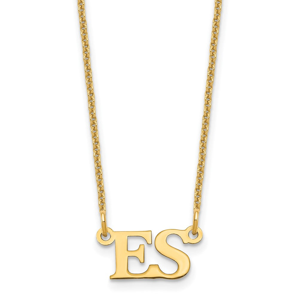 14k Yellow Gold Small Initials Necklace