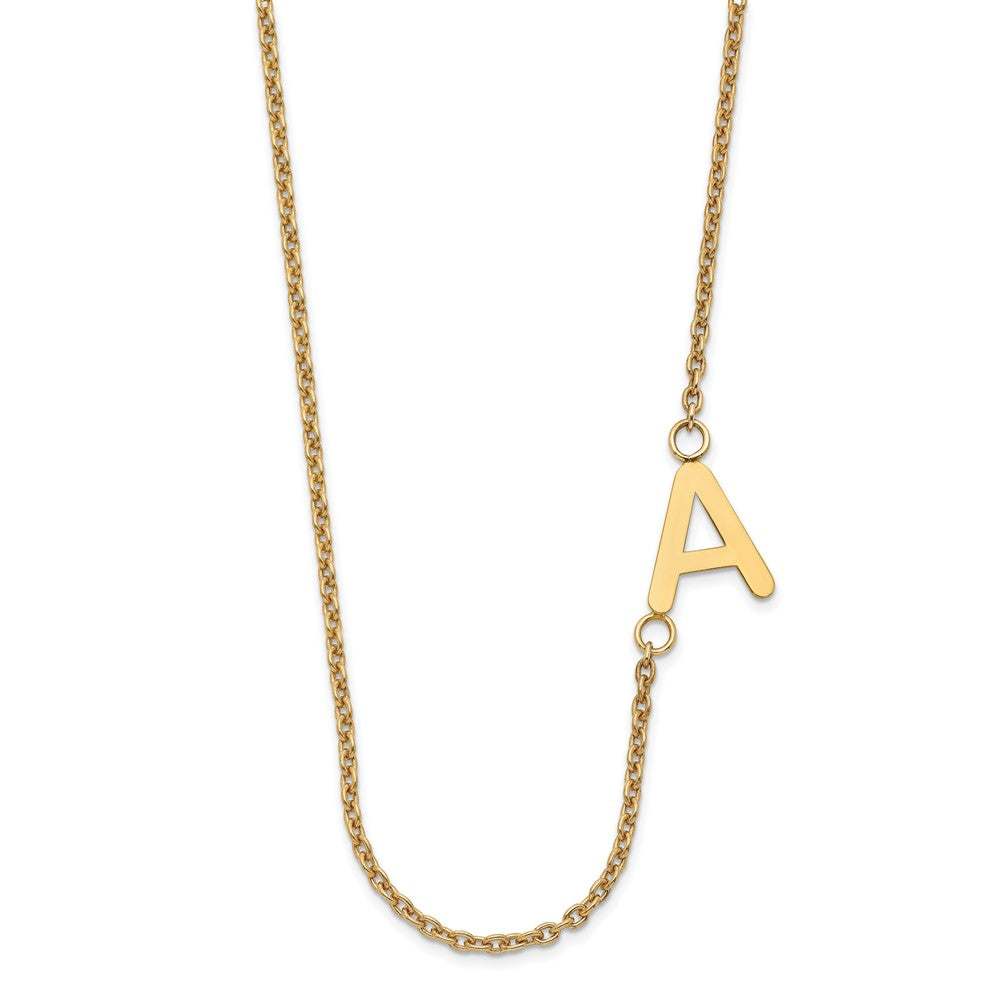 Sterling Silver/Gold-plated Small Offset Initial Necklace